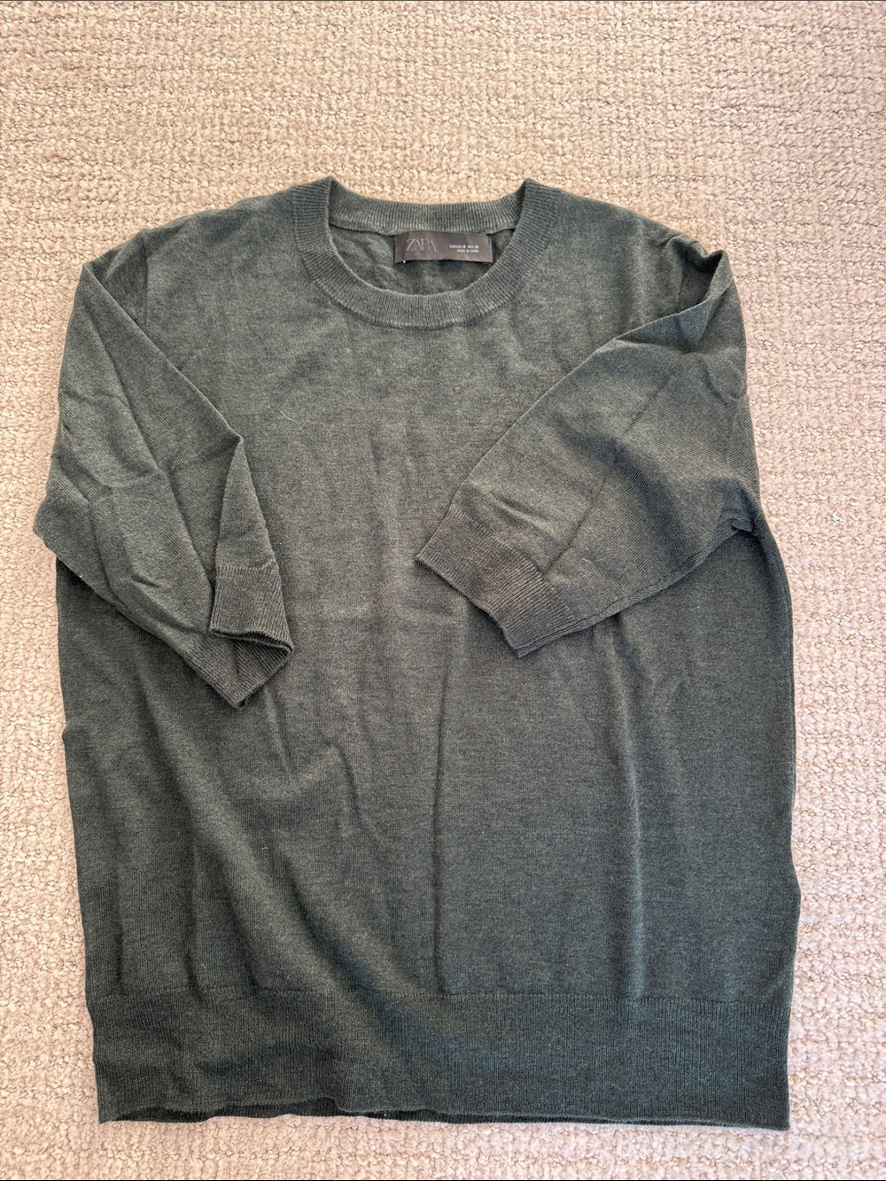 Zara Women’s Crewneck Sweater in Dark Green